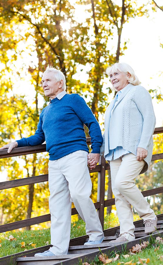 senior couple going for a walk are annuities safe melbourne fl