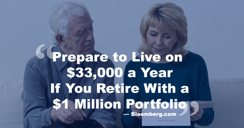 Prepare to Live on $33,000 a Year If You Retire With a $1 Million Portfolio